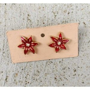 Rhinestone Flower Stud Earrings